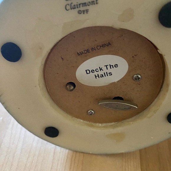 Rare Fitz and Floyd Clairmont Christmas Musical Santa Plays Deck The Halls 9.5” - Picture 17 of 17